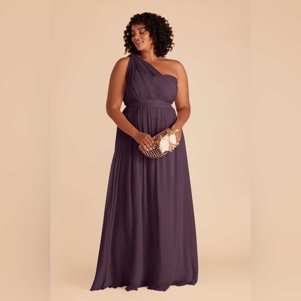BIRDY GREY Elegant Plum Chiffon Dress